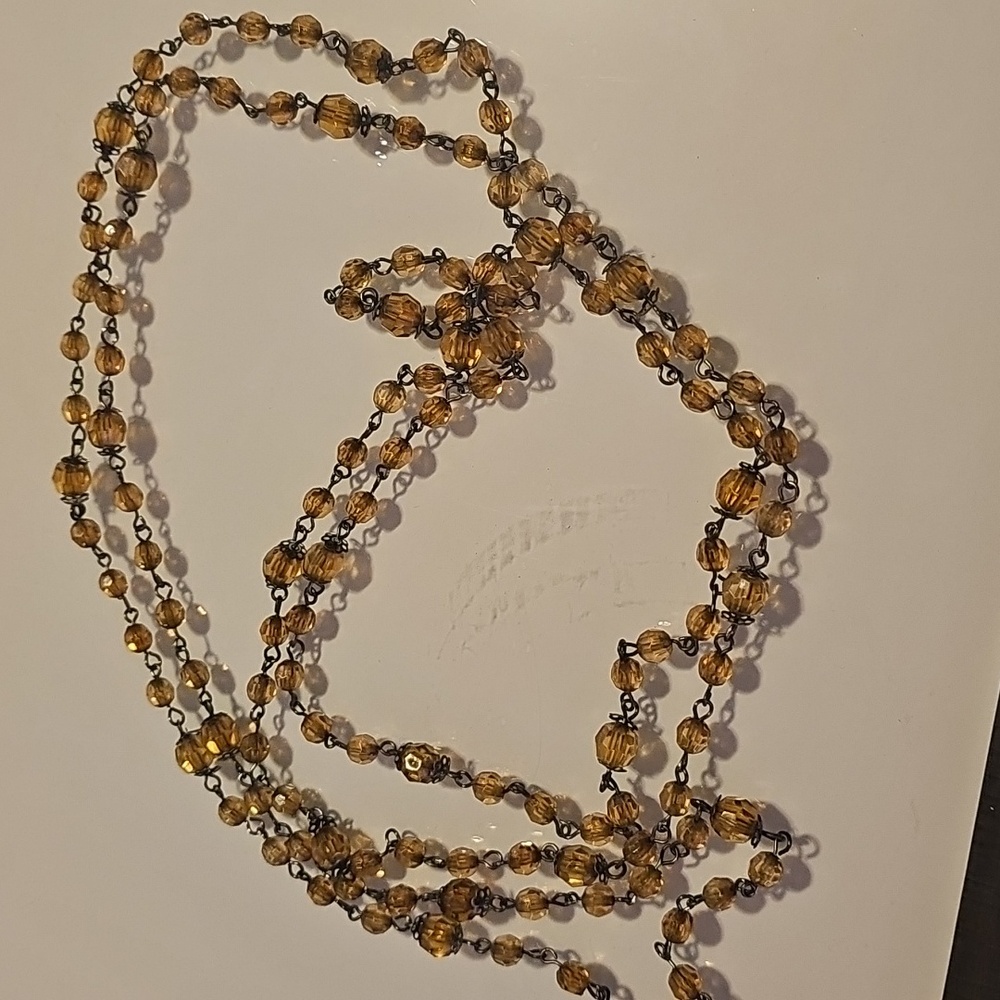 Elegant Gold Tone  Beaded Necklace